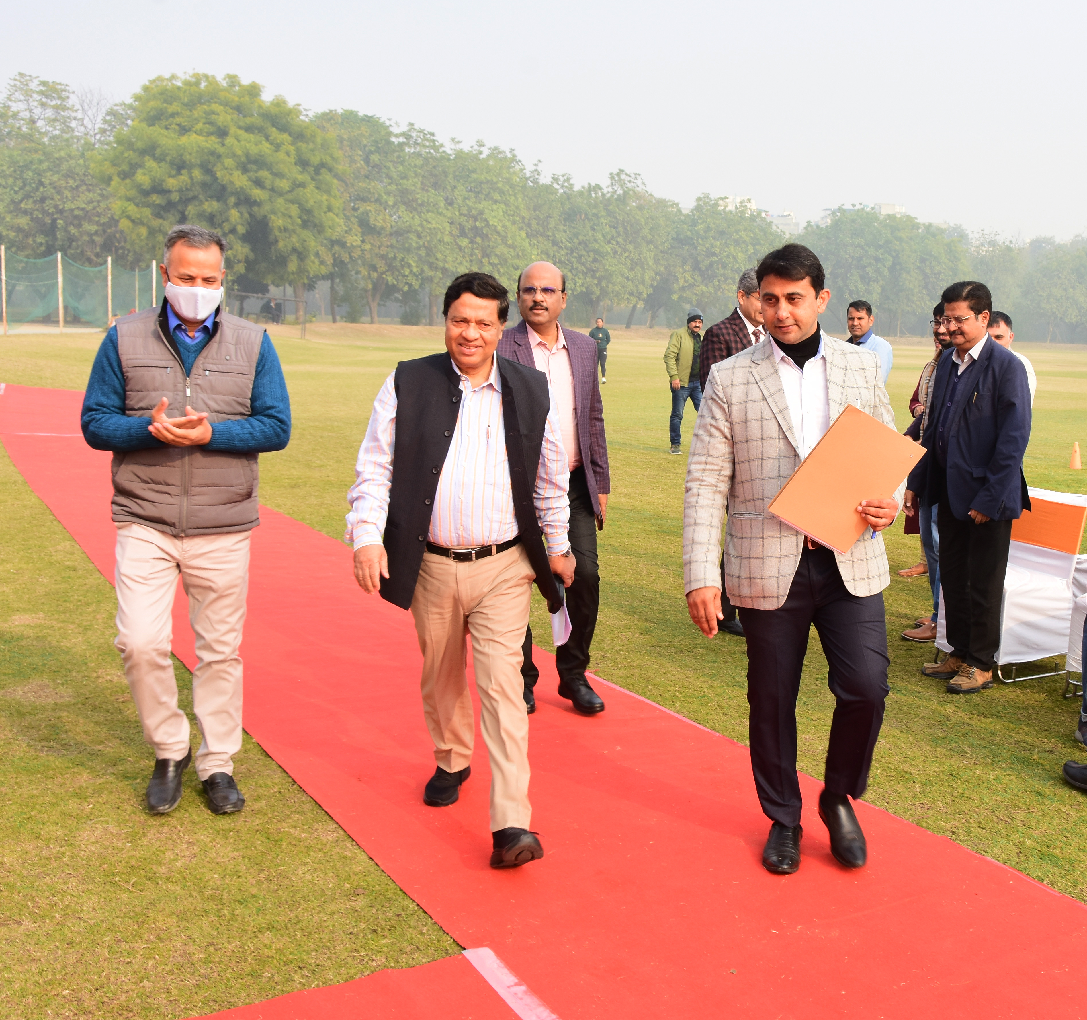 Hon,ble VC NSUT, Prof. Anand Srivastava along with Dean Student Welfare Prof. Vijander SIngh and Director Physical Education and Sports Dr. Praveen Saroha on the Inauguration Ceremony